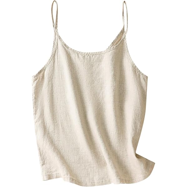 HGps8w Linen Camisole for Women Vintage U Neck Tank Tops Causal